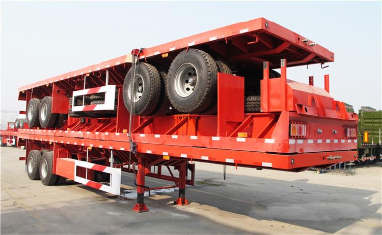 2 Axle 40 Foot Flatbed Trailer with Bogie Suspension for Sale
