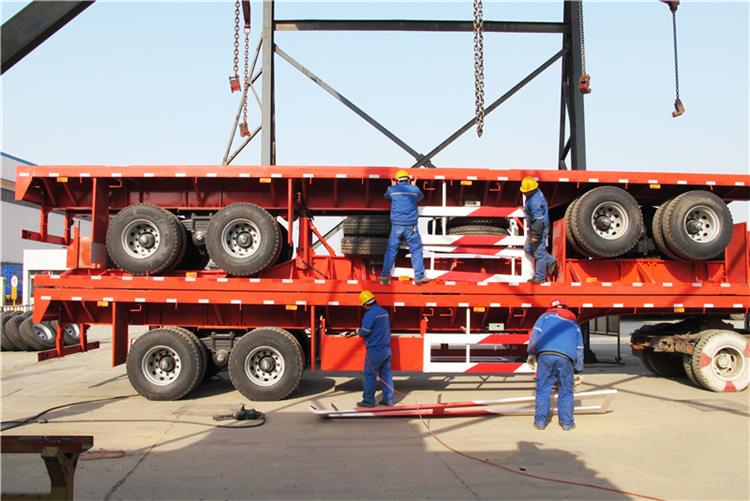2 Axle 40 Foot Flatbed Trailer with Bogie Suspension for Sale