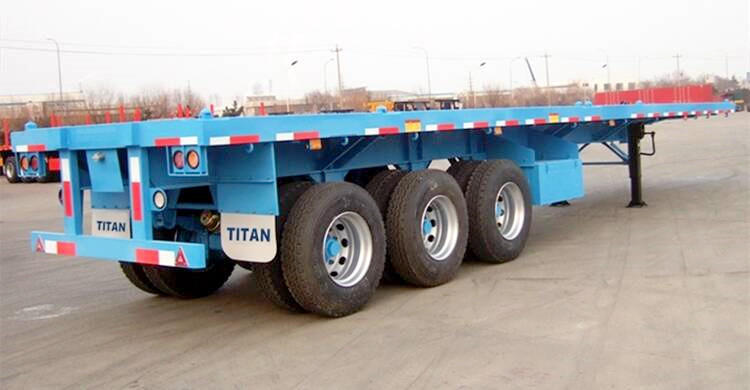 40 Foot Flatbed Container 12m Tri Axle Trailer for Sale