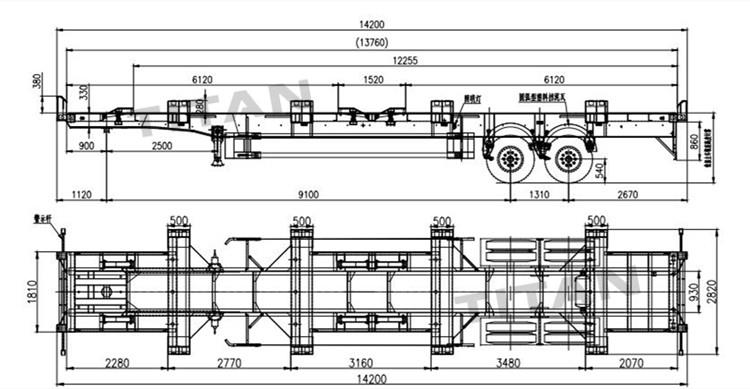 2 Axle Bomb Cart Trailer | 45 FT Combo Chassis for Sale