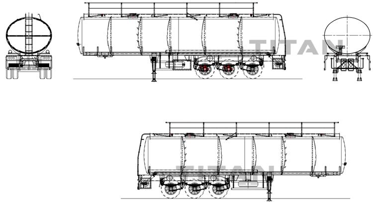 42000 Liters Aluminum Fuel Tanker Semi Trailer for Sale
