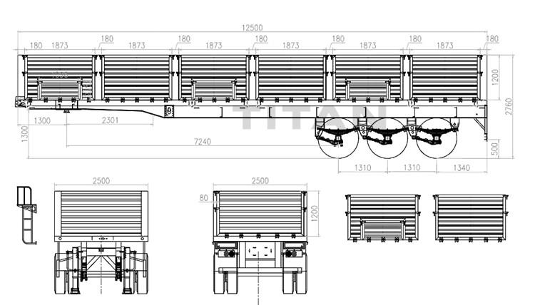 Tri Axle Grain Transport Cargo Semi Trailer for Sale