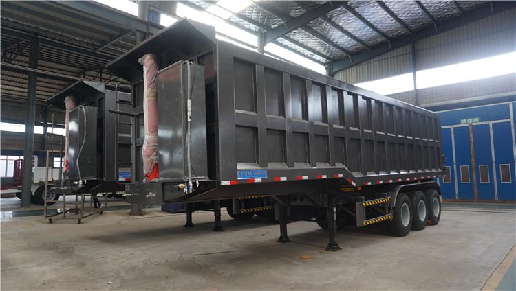 Hydraulic Tri Axle 80 Ton End Dump Truck Trailer for Sale