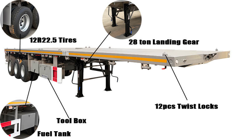 New Model 3 Axle 40 Ft Flatbed Trailer for Sale in Jamaica