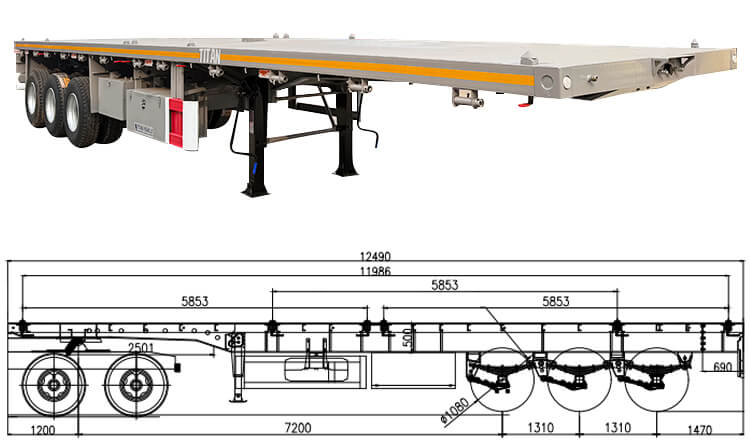 New Model 3 Axle 40 Ft Flatbed Trailer for Sale in Jamaica