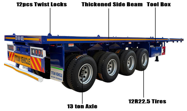 80 ton 4 Axle Flatbed Trailer for Sale in Tanzania