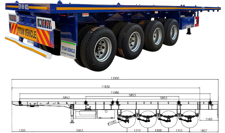80 ton 4 Axle Flatbed Trailer for Sale in Tanzania