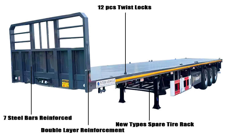 3 Axle 40 Ft Flatbed Truck Trailer for Sale in Nigeria