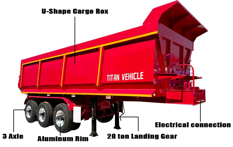 3 Axle End Dump Semi Trailer for Sale in Nigeria