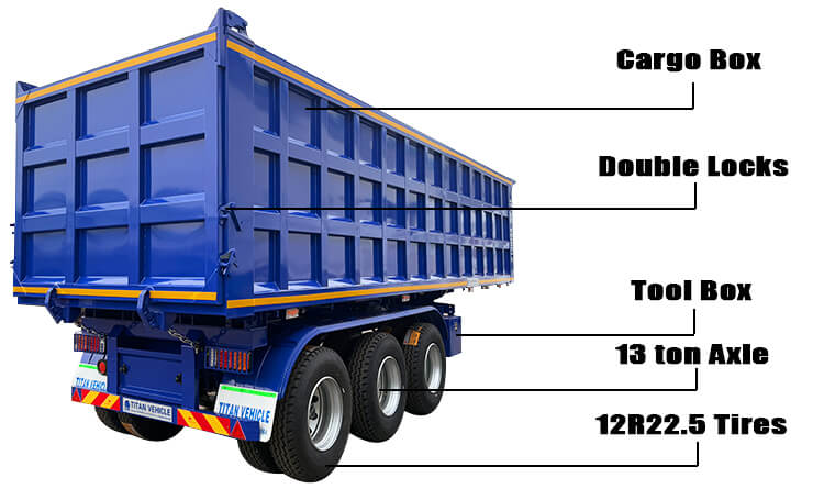 3 Axle 35 Cbm Hydraulic Tipper Semi Trailer for Sale in Sierra Leone