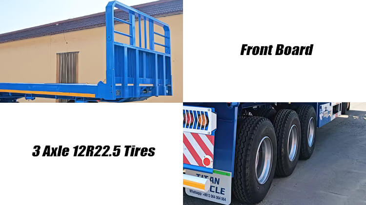 3 Axle 40 Ft Semi Flatbed Trailer for Sale in Tanzania